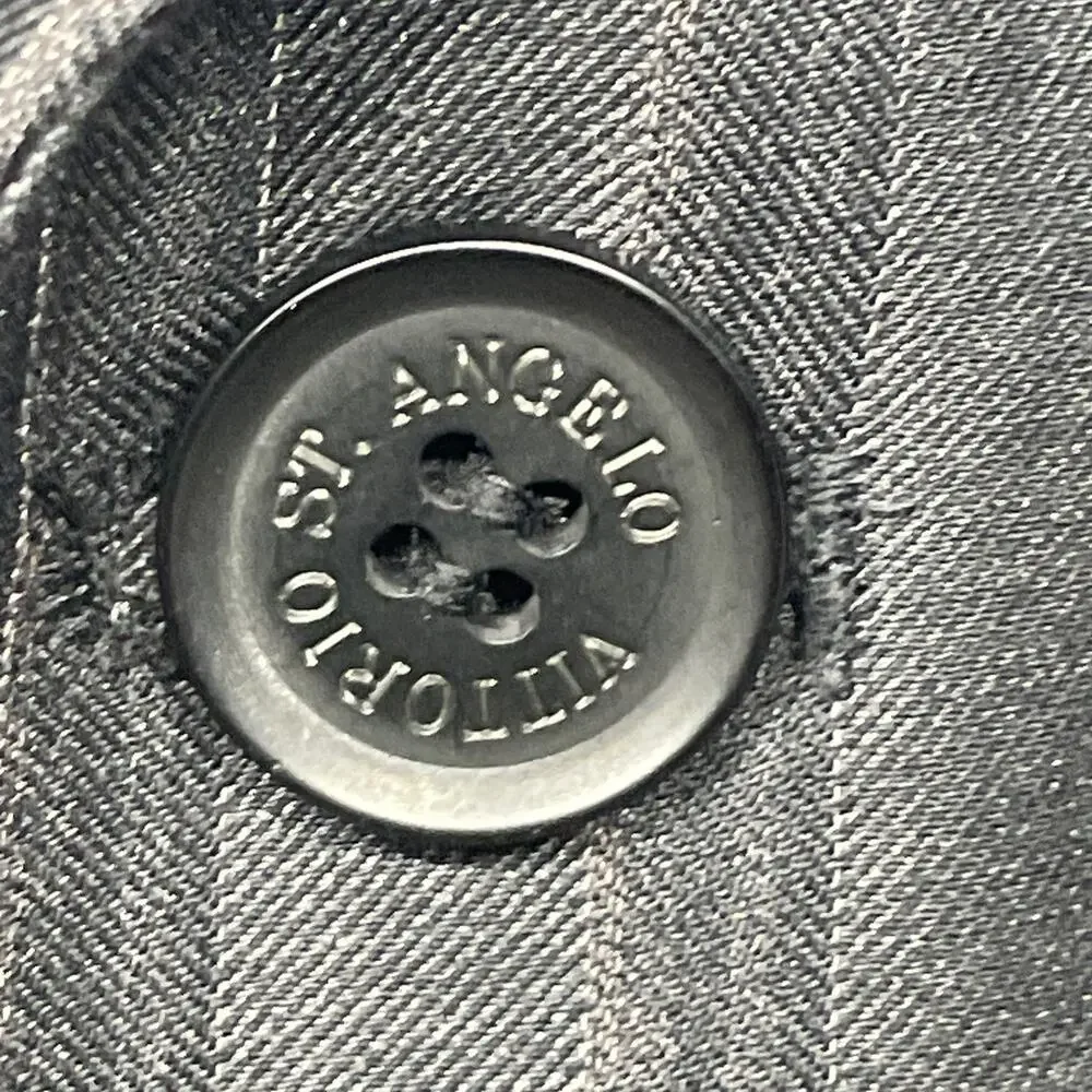 Vittorio St Angelo Mens 56L Gray/Black Stripe Sport Coat Blazer 4 Button Jacket